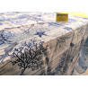 Stain Resistant Tablecloth Digital Print BLUE CORAL Design....100% Water Repellent..All Sizes..NO IRON!!!