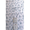 Completo letto Matrimoniale Disegno TROPICALE Stile hawaiana ..100%Cotone  Multicolor-Azzurro-Beige.....MADE IN ITALY!!!..