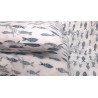 Completo letto Matrimoniale Disegno TROPICALE Stile hawaiana ..100%Cotone  Multicolor-Azzurro-Beige.....MADE IN ITALY!!!..