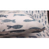 Completo letto Matrimoniale Disegno TROPICALE Stile hawaiana ..100%Cotone  Multicolor-Azzurro-Beige.....MADE IN ITALY!!!..