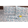Doppelbettgarnitur und Tagesdecke mit BUNTEM FISCH-Design. 100 % Baumwolle... HERGESTELLT IN ITALIEN!!!