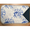 Set de Table Américain avec Serviette Design CORAIL Couleur : Bleu Clair et Rouge... Taille : 50x35...100% Coton ...FABRIQUÉ EN