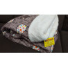 Plaid Blanket in Soft and Warm Microfiber Colored Sheep Design Size:140x170 with Padded Back with Fur
