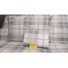 Completo Letto in 100% Flanella Disegno GEOMETRICO A QUADRI In Tutte Le Misure...Beige-Celeste..MADE IN ITALY!!