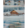 Copripiumino Singolo In Stampa Digitale Sacco+Federa 100%Cotone Disegno MONTAGNE CON NEVE...!!!