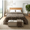 Plaid Double Blanket In Soft Microfiber Super Warm Tiger MACULATE Design.. Lambskin Back.. Suitable For Sofa Covers