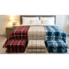 Coperta Matrimoniale Plaid In Morbida Microfibra Super Calda Disegno TARTAN COLORATO..Retro Agnellato..Adatto Per Copridivani