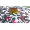 Tovaglia Antimacchia 100% Idrorepellente Disegno NATALE Con AGRIFOGLIO E BACCHE ROSSE ..In Tutte Le Misure ...NO STIRO!!!