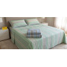 Parure de lit double en 100% flanelle avec motif BOW BLEU CLAIR....Tailles Maxi !!!!!