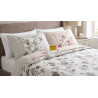 Completo Letto Matrimoniale in Mista Flanella DISEGNO FLOREALE Colori:Rosa e Grigio   ....MISURE MAXI!!!