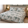 Completo Letto Matrimoniale in Mista Flanella Disegno FOGLIE COLORATE..Colori:Beige-Verde..MISURE MAXI!!!!!