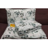 Completo Letto Matrimoniale in Mista Flanella Disegno FOGLIE COLORATE..Colori:Beige-Verde..MISURE MAXI!!!!!