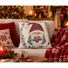 Pillowcase Digitally Printed GNOME CHRISTMAS ELF Design Size: 50x50...100% Cotton Lurex Yarn...MADE IN ITALY