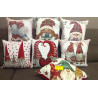 Housses d'oreiller en design d'impression numérique CHRISTMAS ELF GNOMES Taille : 50x50... 100 % coton filé en Lurex...